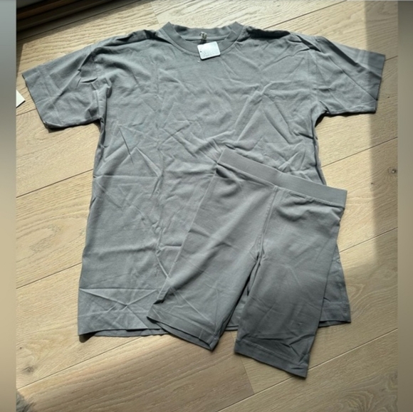 Free People Other - Free People Grey T-Shirt and Biker Shorts Set SIZE: XS